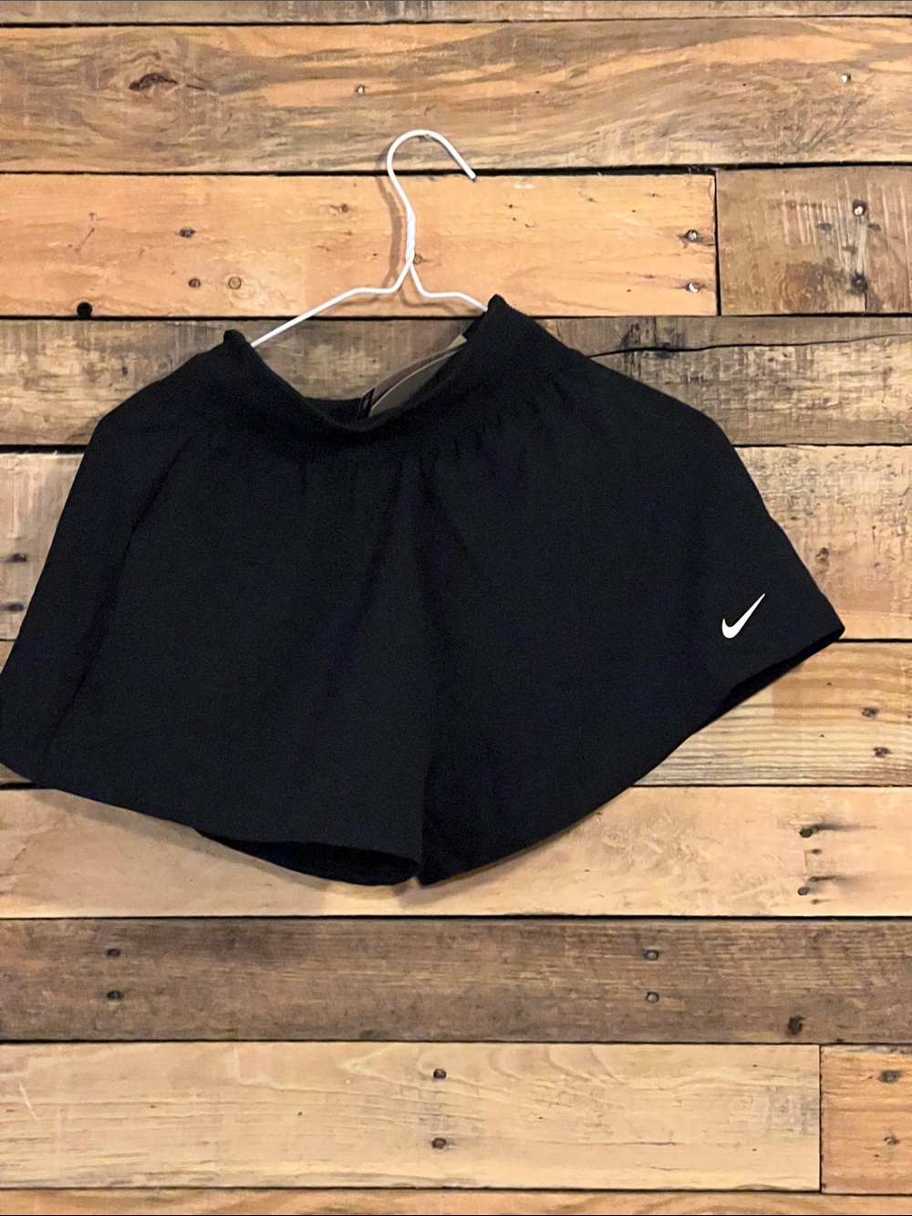 Nike Black Girls' Athletic Shorts with White Swoosh